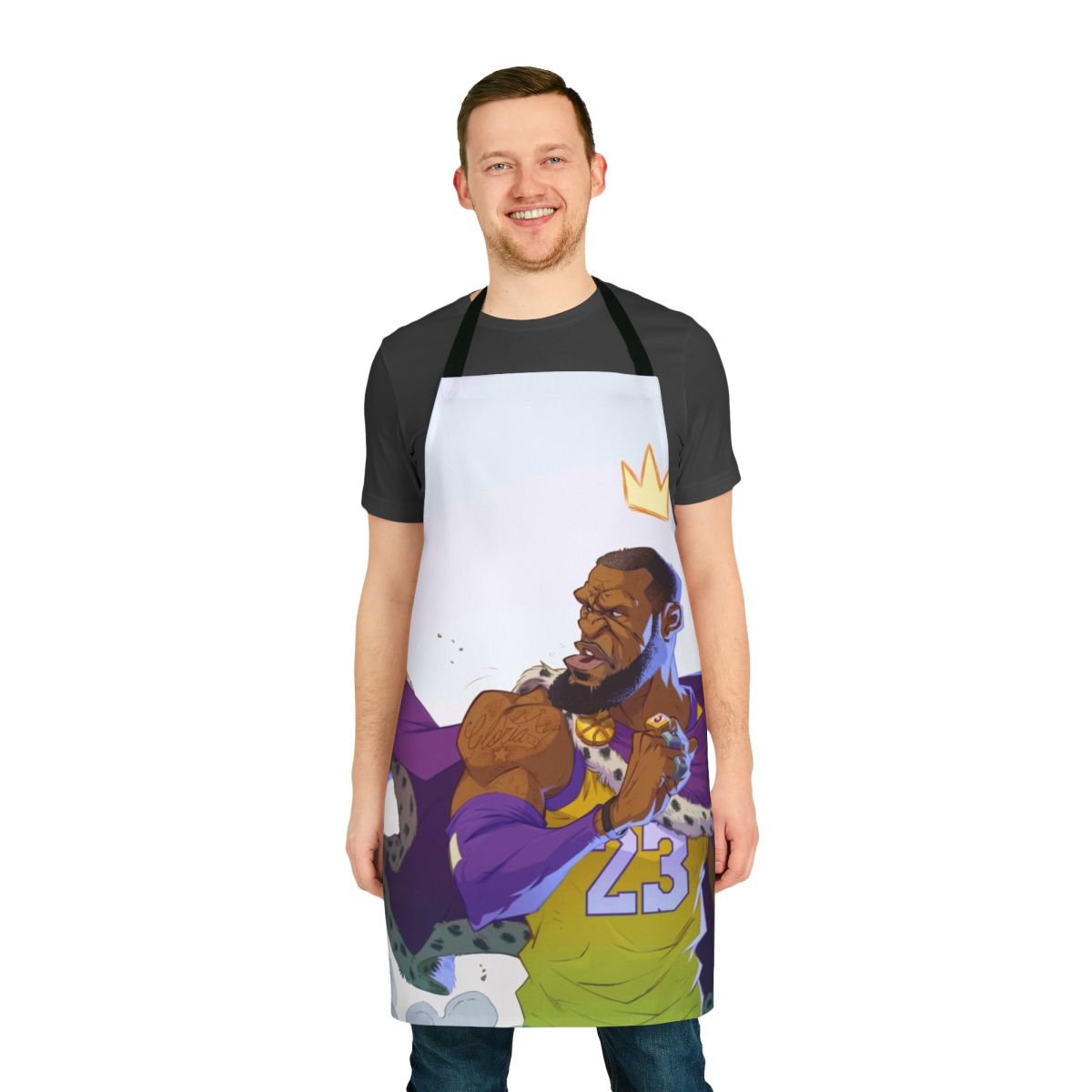 Graceful basketball-themed apron with sports character designs