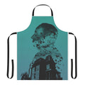 Gradient collage apron featuring elements from Alfred Hitchcock's classic film Psycho