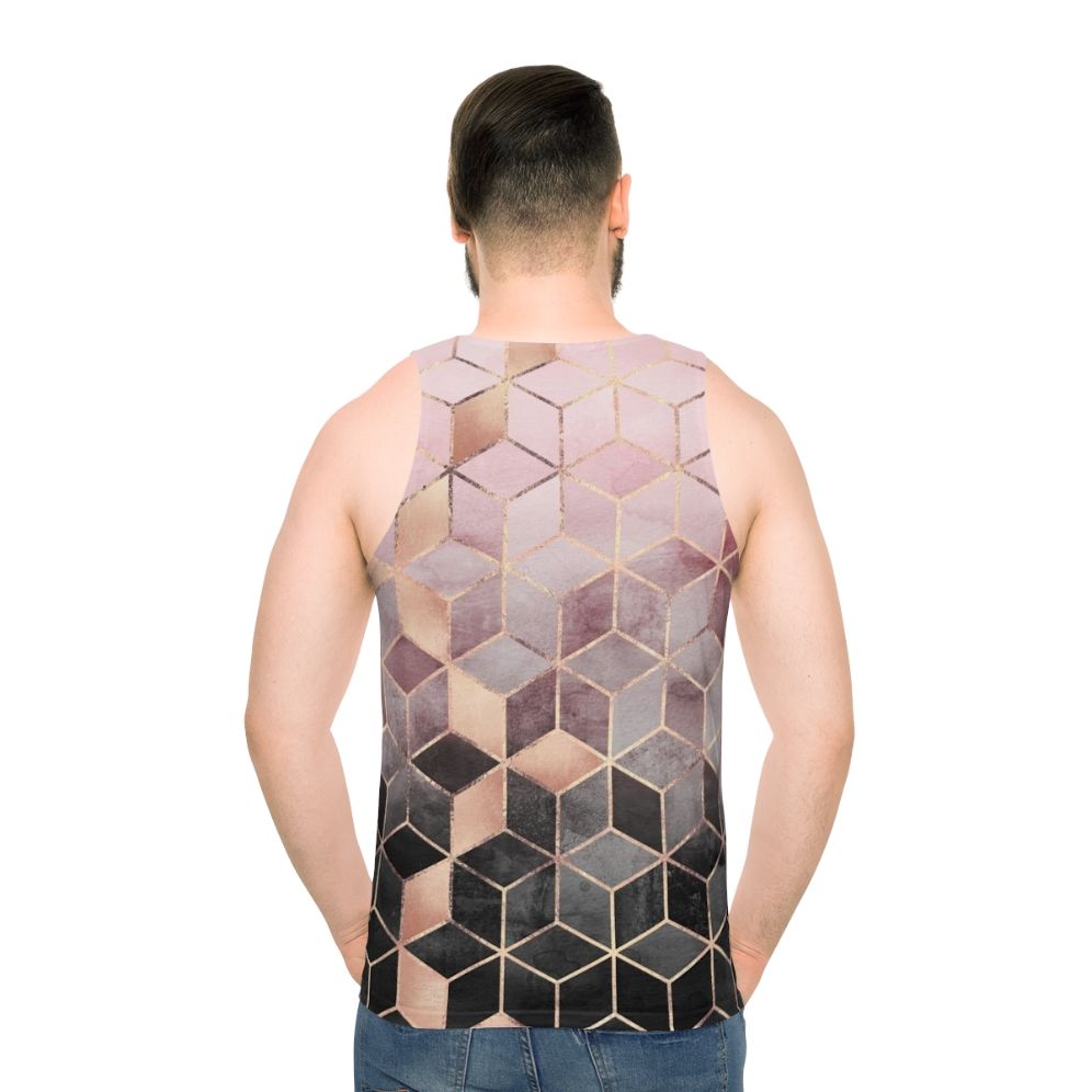 Gradient Cubes Unisex Tank Top with Abstract Geometric Pattern