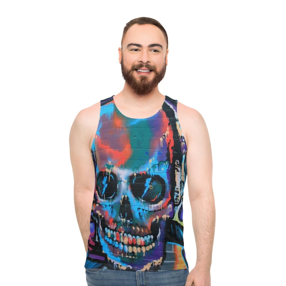 Graffiti inspired unisex tank top