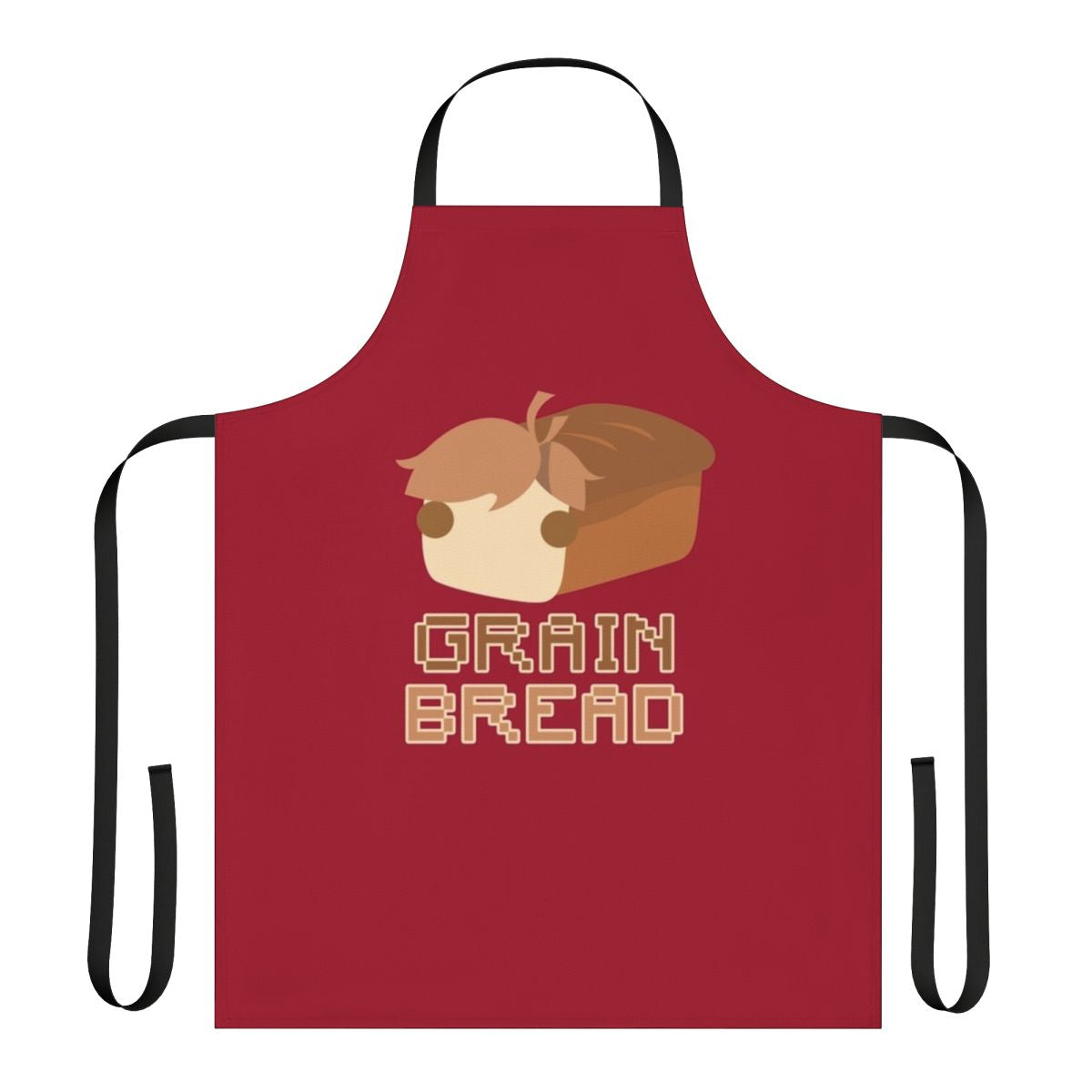 A high-quality apron featuring a grain bread design, inspired by the popular Hermitcraft YouTuber, Grian.