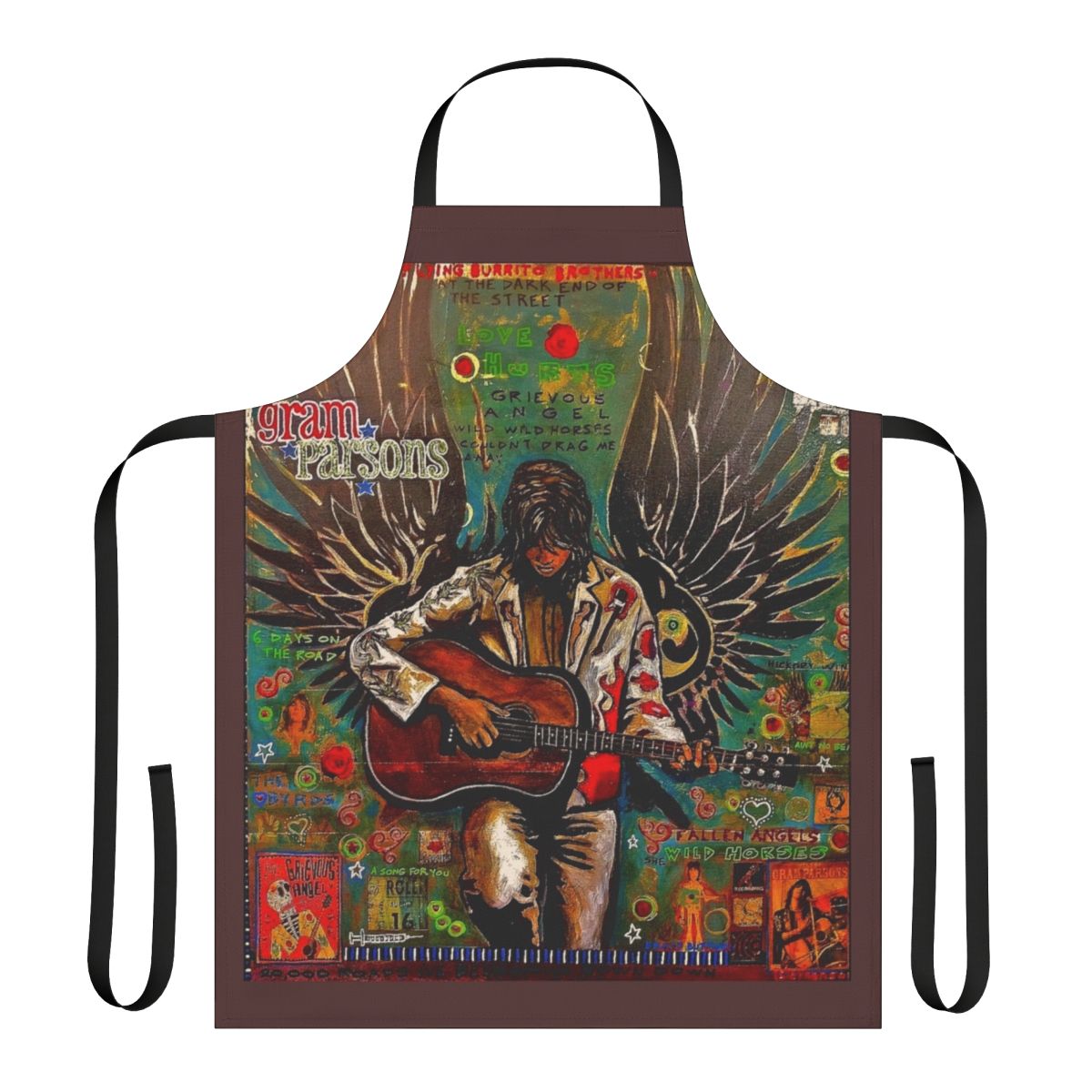 Gram Parsons-inspired apron with country rock musician design
