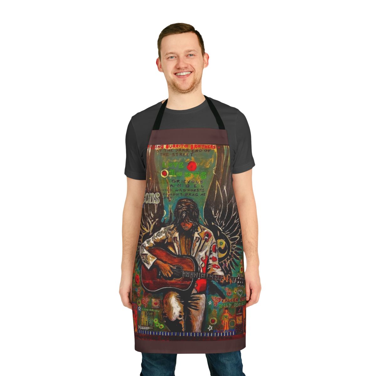 Gram Parsons-inspired apron with country rock musician design