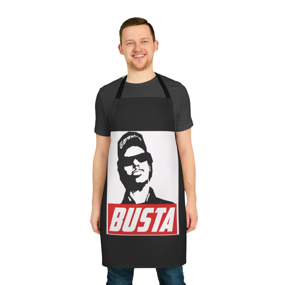 Grand Theft Auto inspired apron with Busta Straight Busta fan art design