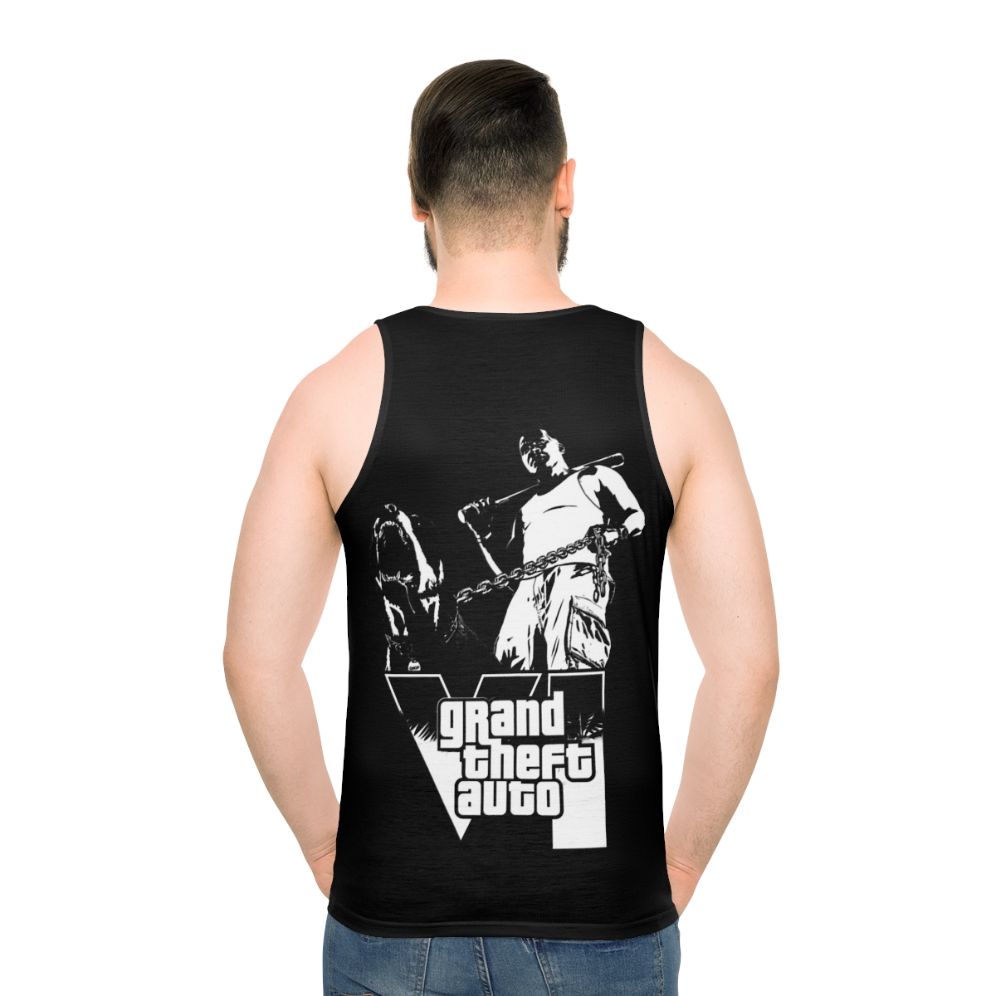 Grand Theft Auto inspired unisex tank top with retro gaming style