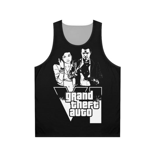 Grand Theft Auto gaming graphic tank top