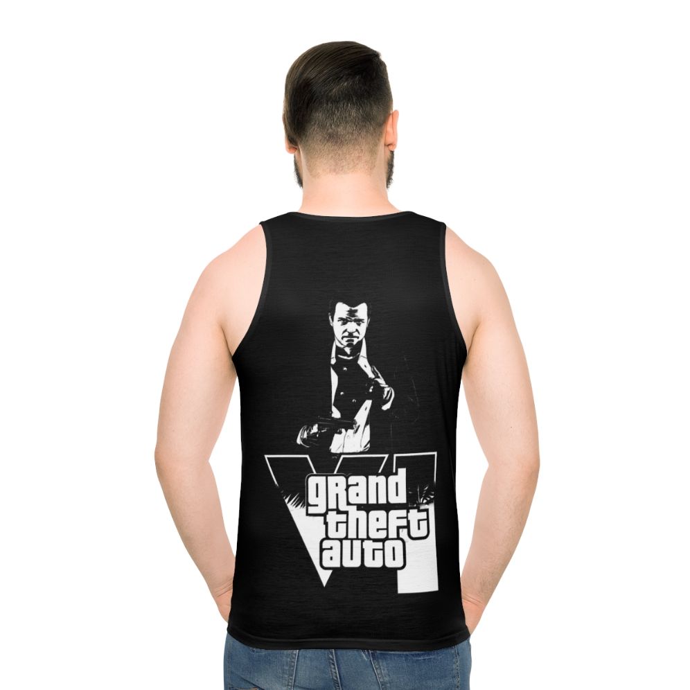 Grand Theft Auto inspired unisex tank top with retro gaming style