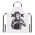Grandson musician portrait apron featuring a black and white sketch design.