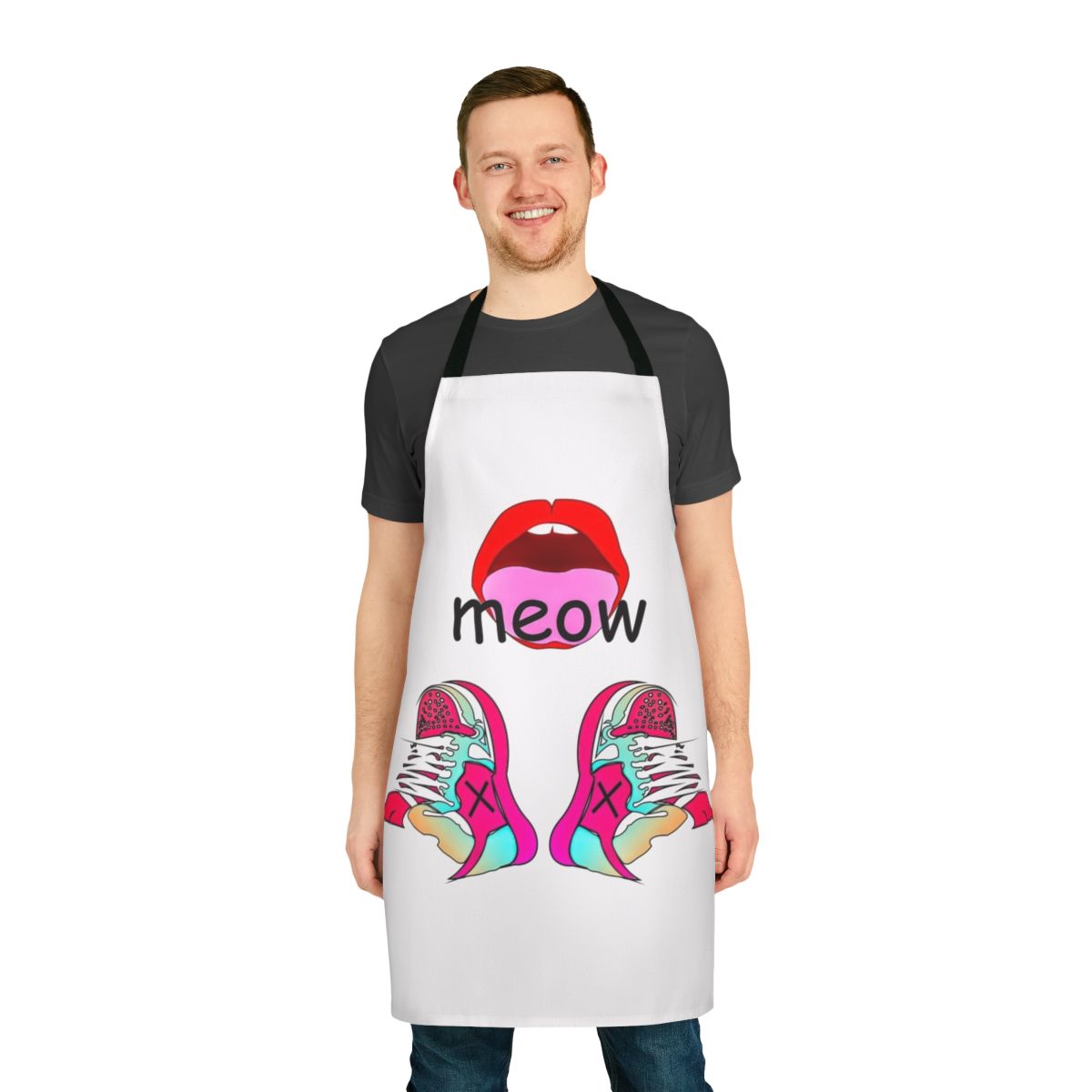 Graphic Design Meme Apron with Vibrant Patterns and Designs
