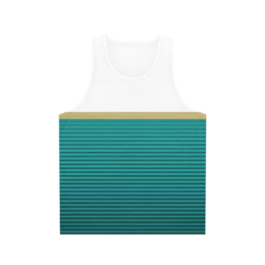 Graphic tank top with abstract design and cultural influences