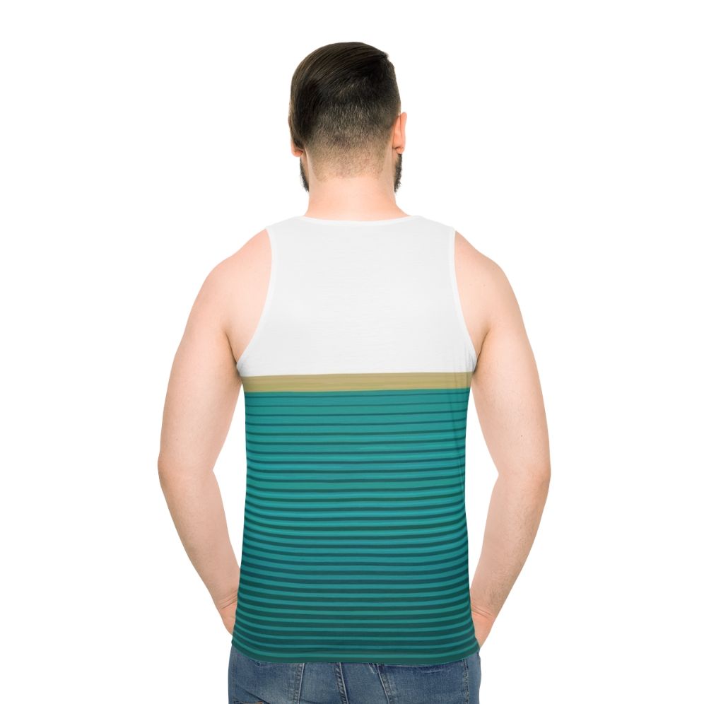 Graphic tank top with abstract design and cultural influences