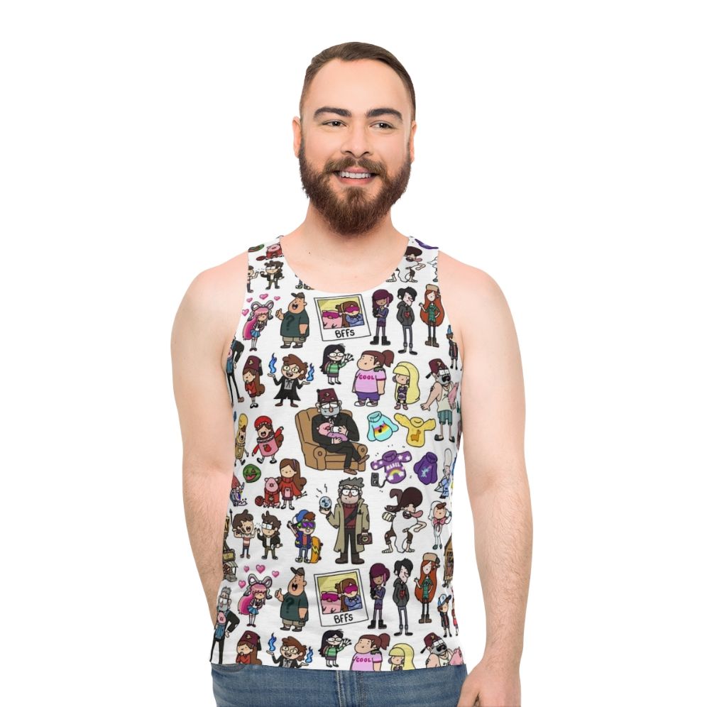 Cute Gravity Falls Doodle Cartoon Tank Top