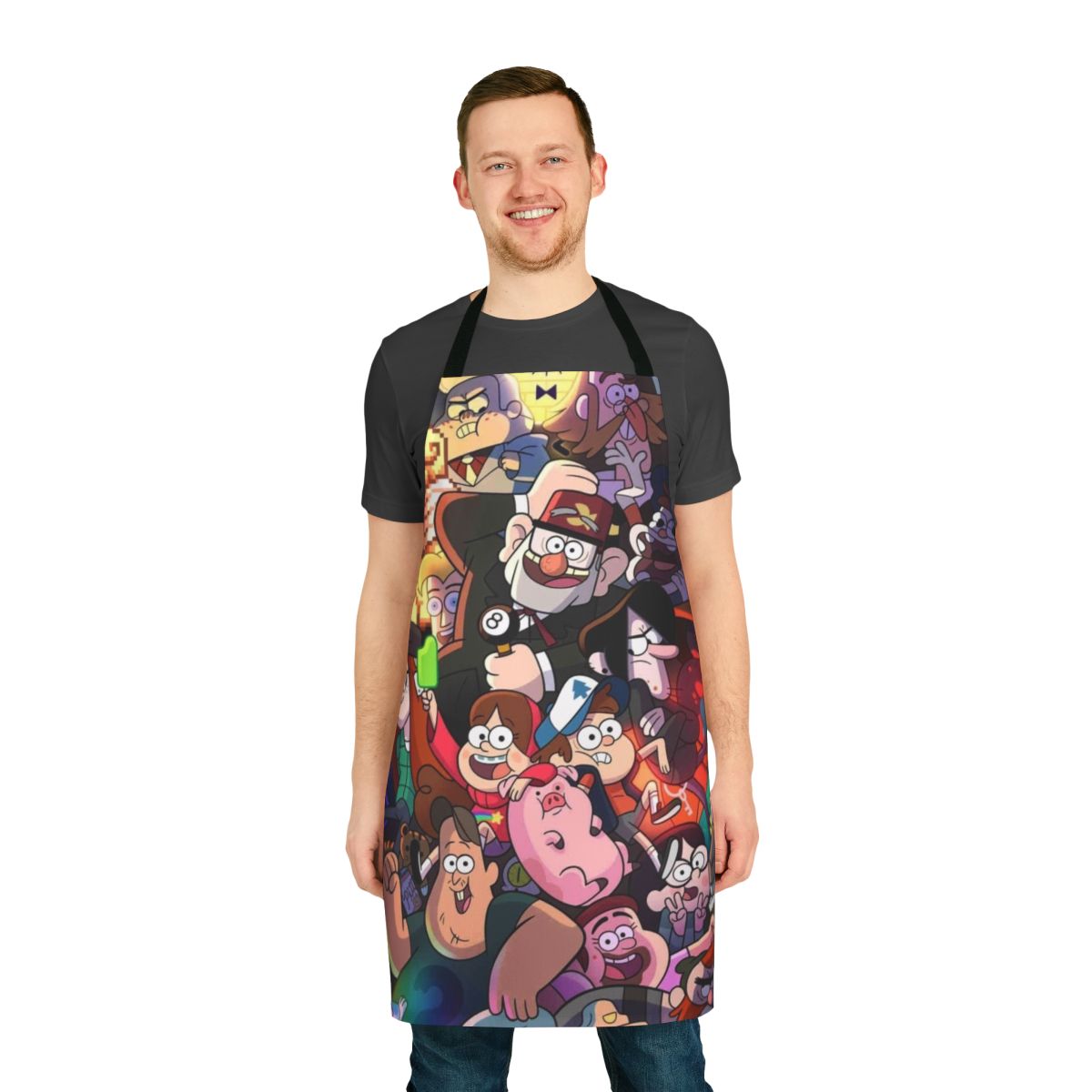 Gravity Falls inspired apron with unique fan art design