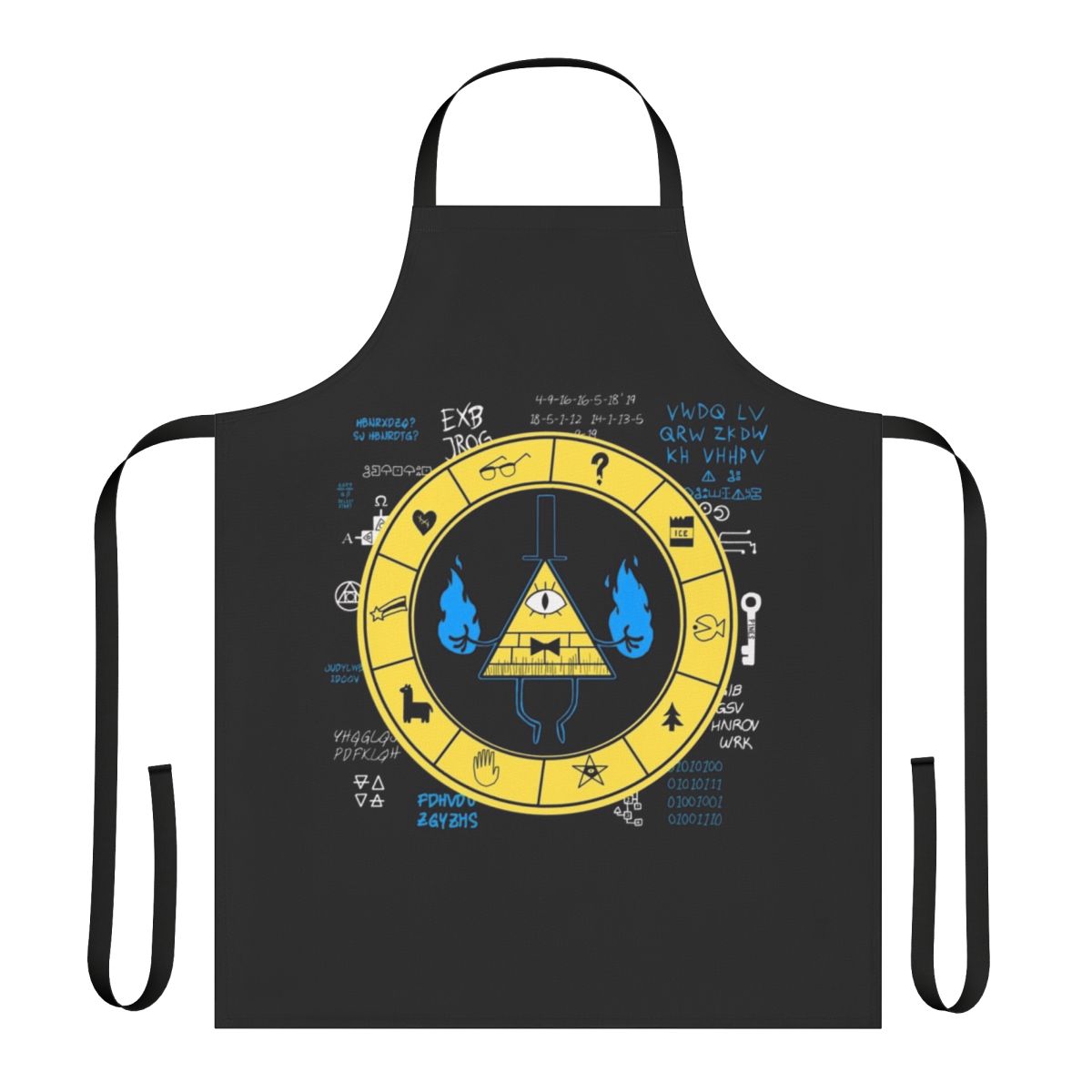 Apron featuring the Bill Cipher Zodiac symbols from the TV show Gravity Falls