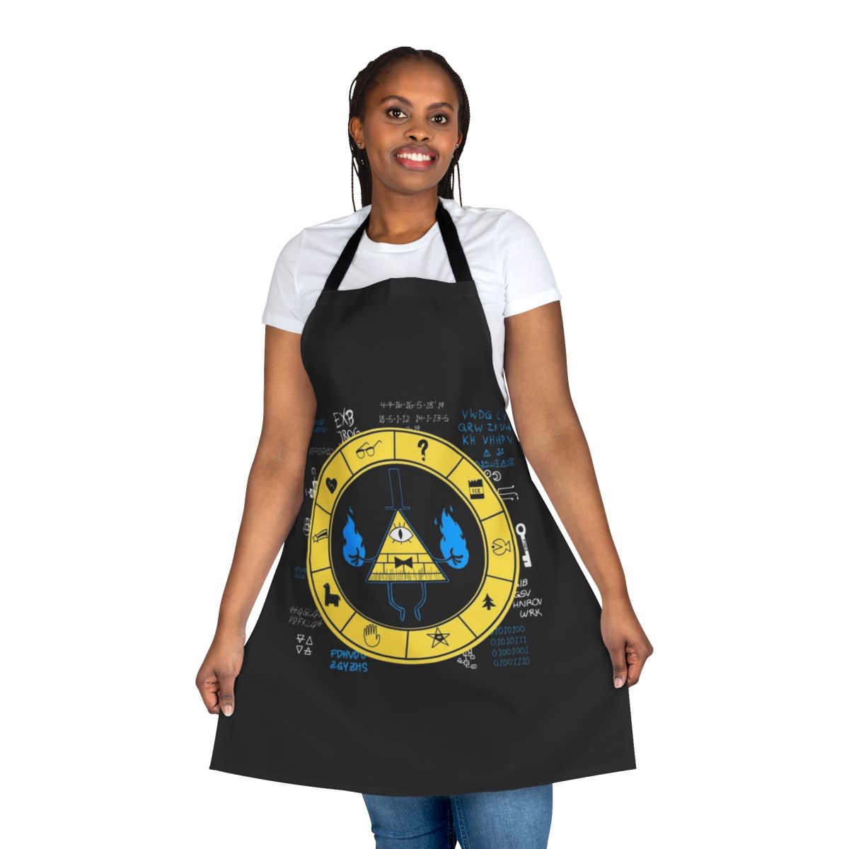 Apron featuring the Bill Cipher Zodiac symbols from the TV show Gravity Falls