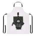 Gravity Falls-themed apron featuring characters Dipper, Mabel, and Bill Cipher in a black and white design