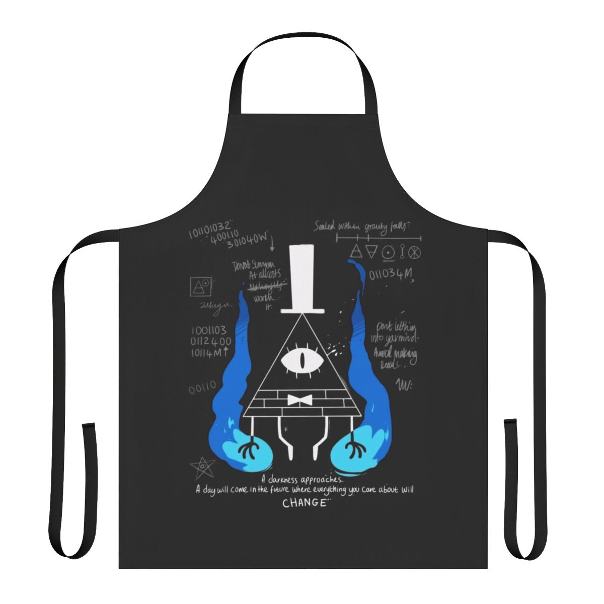 Gravity Falls Inspired Horror Apron with Bill Cipher Design
