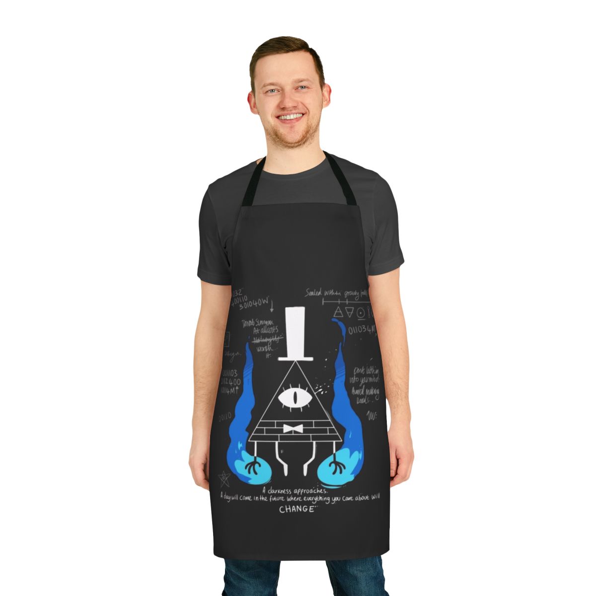 Gravity Falls Inspired Horror Apron with Bill Cipher Design