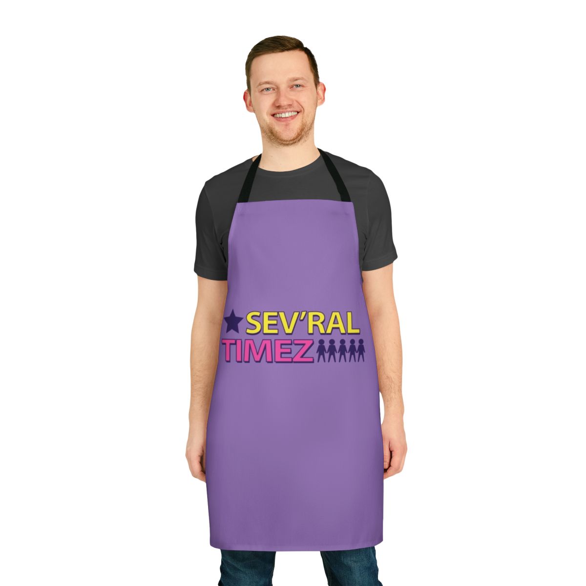 Gravity Falls-themed Sevral Timez band apron with characters Mabel, Grenda, and Candy Chiu