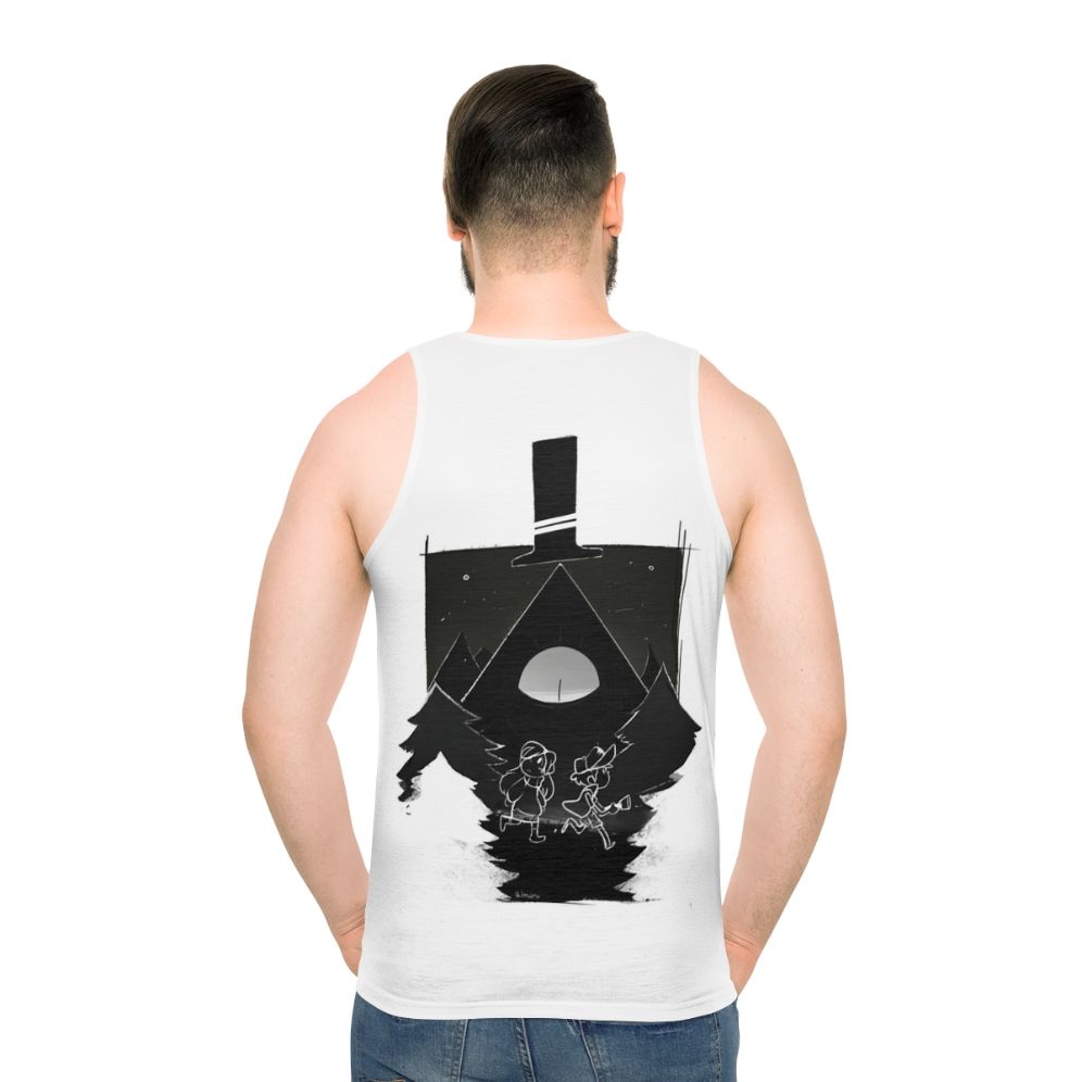 Gravity Falls inspired unisex tank top featuring Dipper, Mabel and Bill Cipher