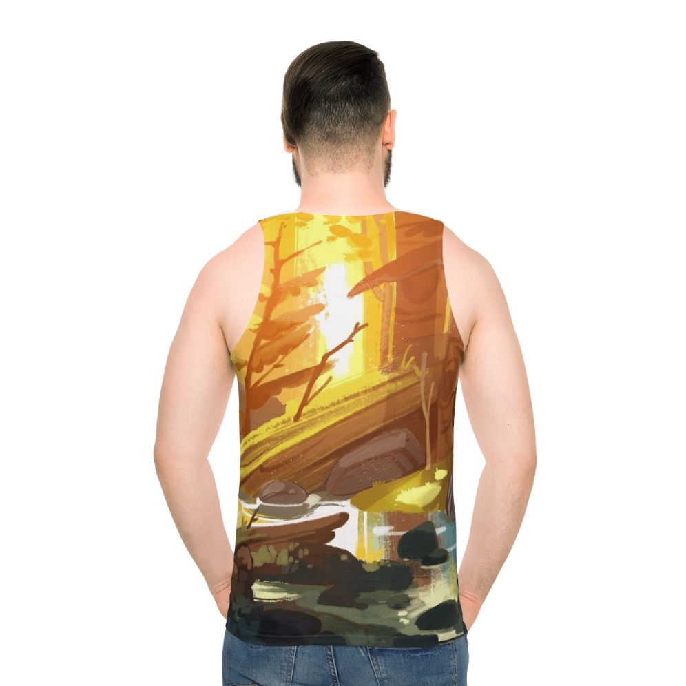 Gravity Falls inspired unisex tank top featuring a nature landscape