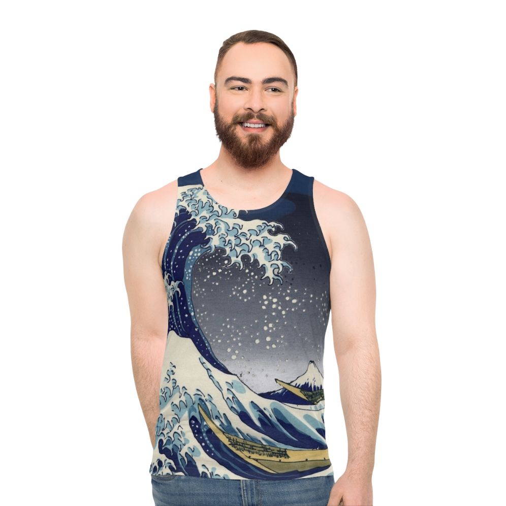 Great Wave Kanagawa Inspired Night Unisex Tank Top