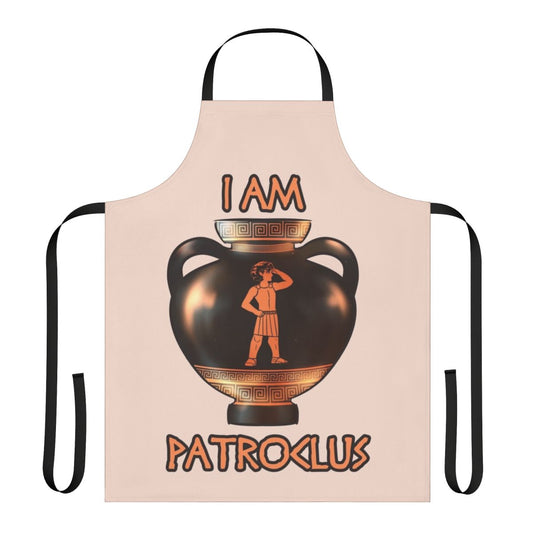 Greek mythology-themed apron featuring Achilles and Patroclus from The Iliad