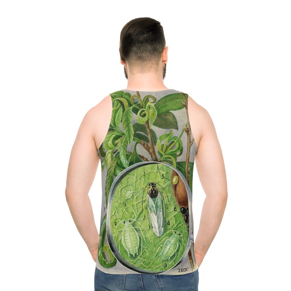 Green aphid botanical illustration unisex tank top