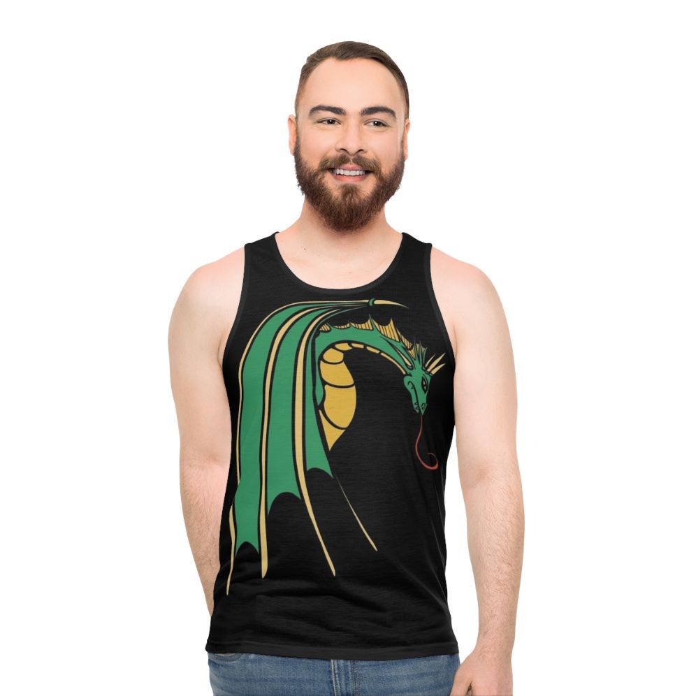 Green dragon art unisex tank top