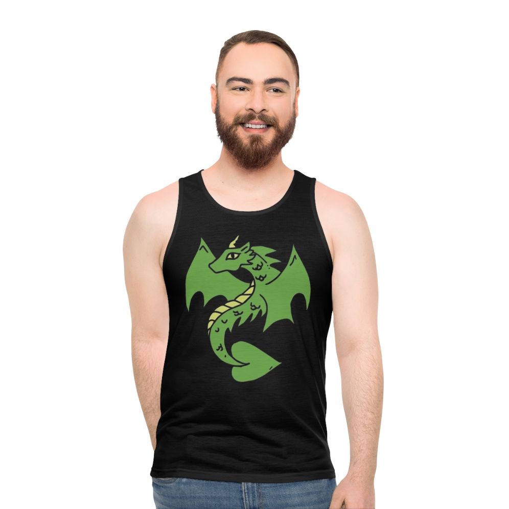 Green dragon unisex tank top design