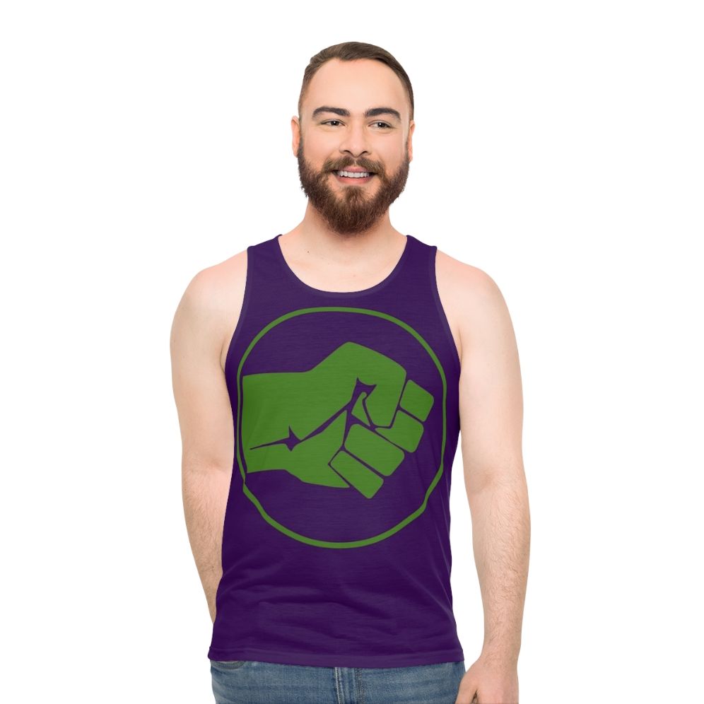 Green Fist Logo Superhero Unisex Tank Top