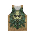 Green Man Unisex Tank Top with nature-inspired fantasy design