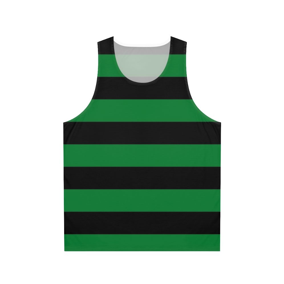 Green and striped unisex tank top