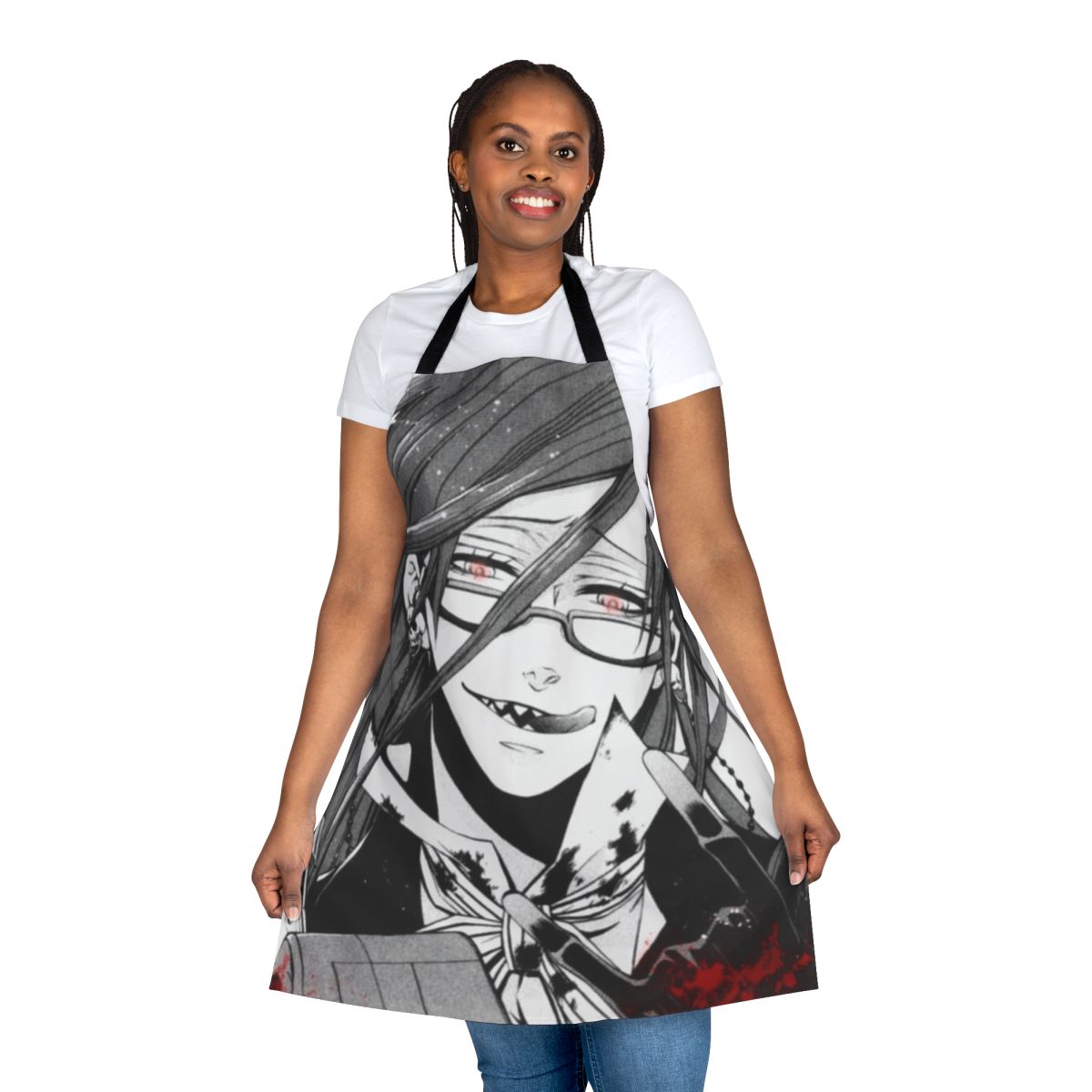 Grell Sutcliff-inspired bloody apron with black butler anime/manga theme