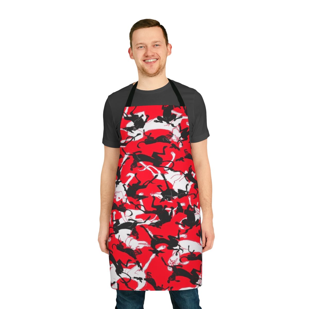 Apron featuring a print of sleeping greyhounds