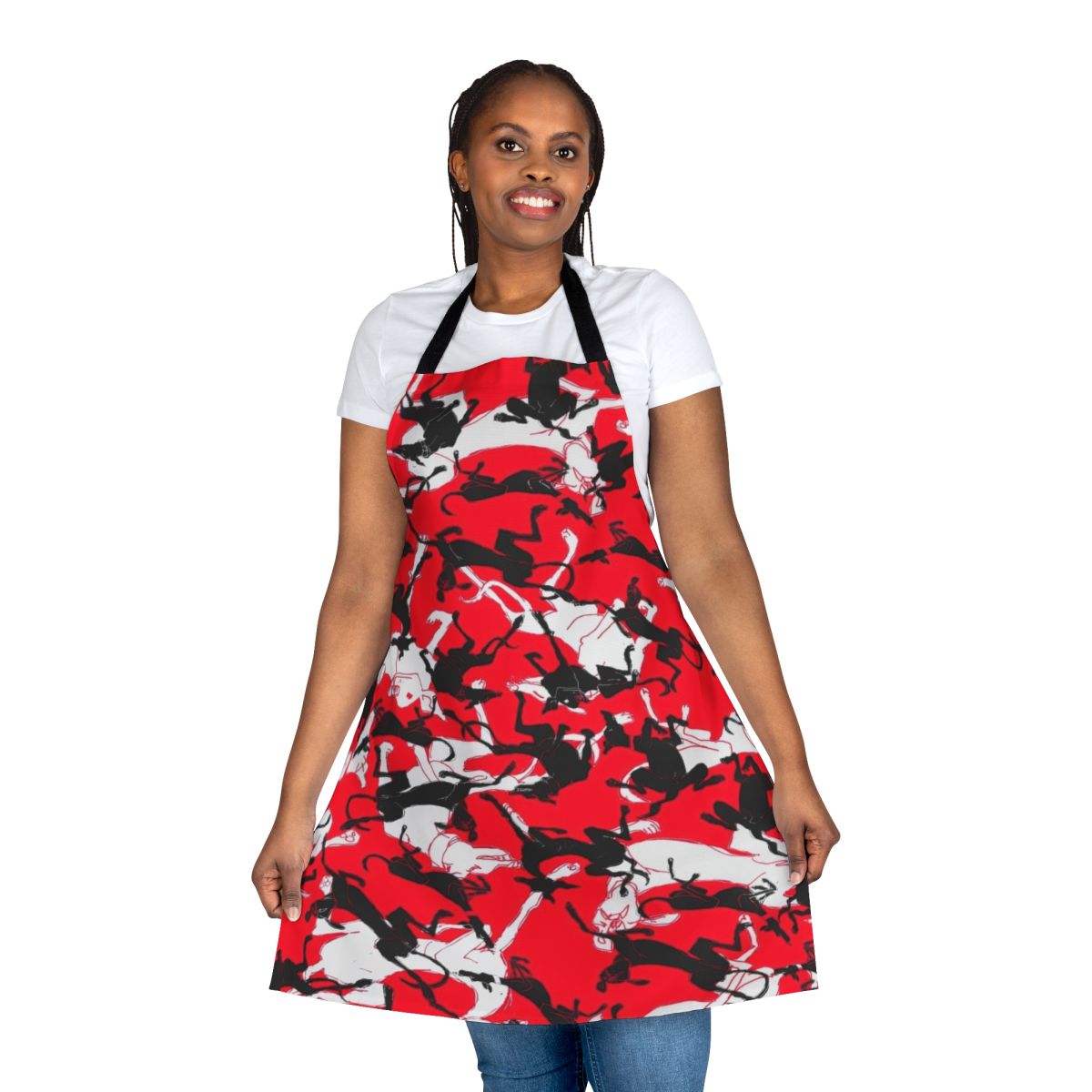 Apron featuring a print of sleeping greyhounds