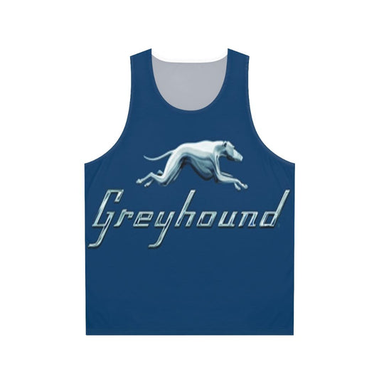 Greyhound bus logo unisex blue tank top