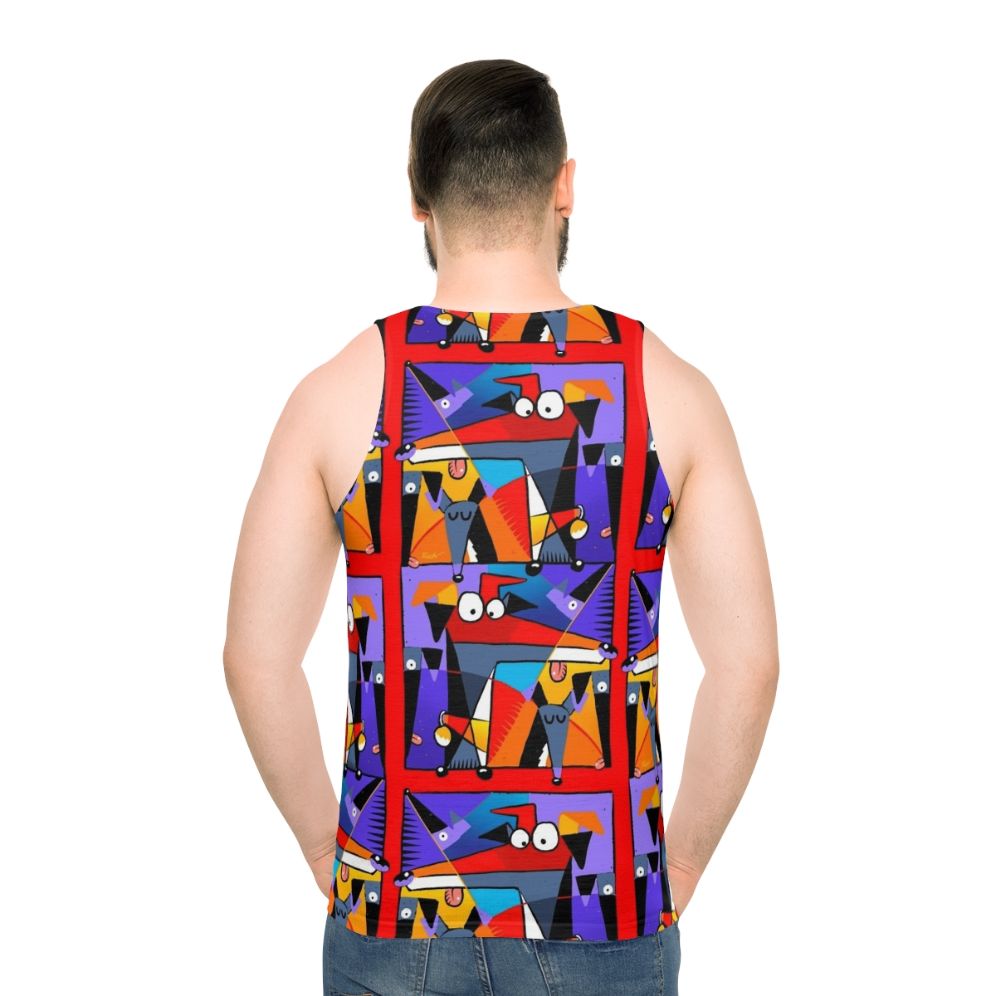 Greyhound, Lurcher, Whippet Cartoon Unisex Tank Top