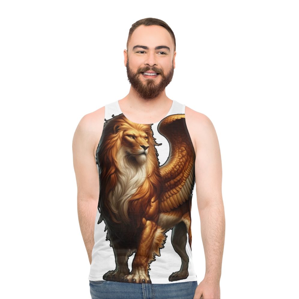 Grrrifin Unisex Tank Top featuring a legendary griffin