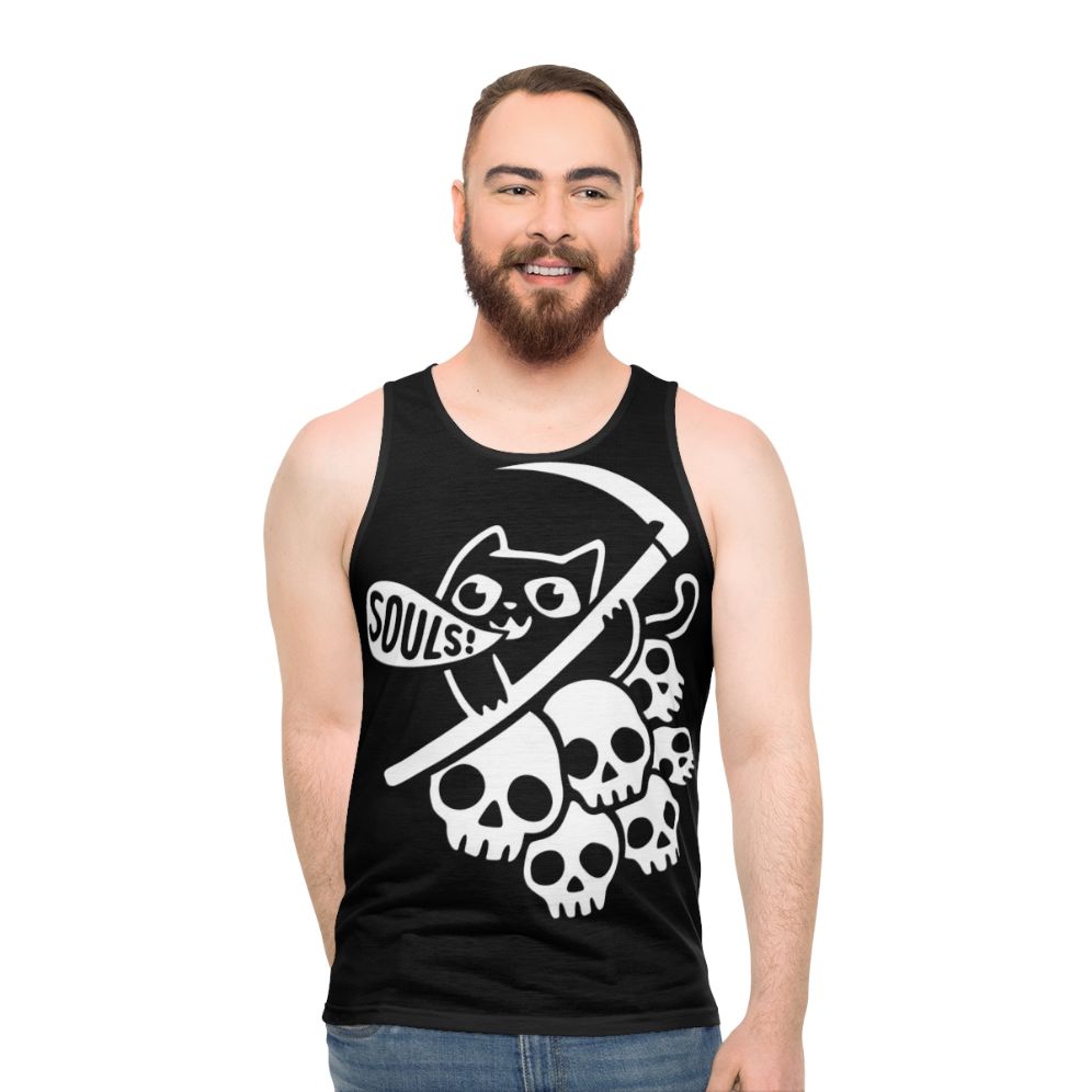 Grim Reaper Cat Unisex Tank Top