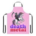Death metal-inspired apron with grim reaper and scythe design