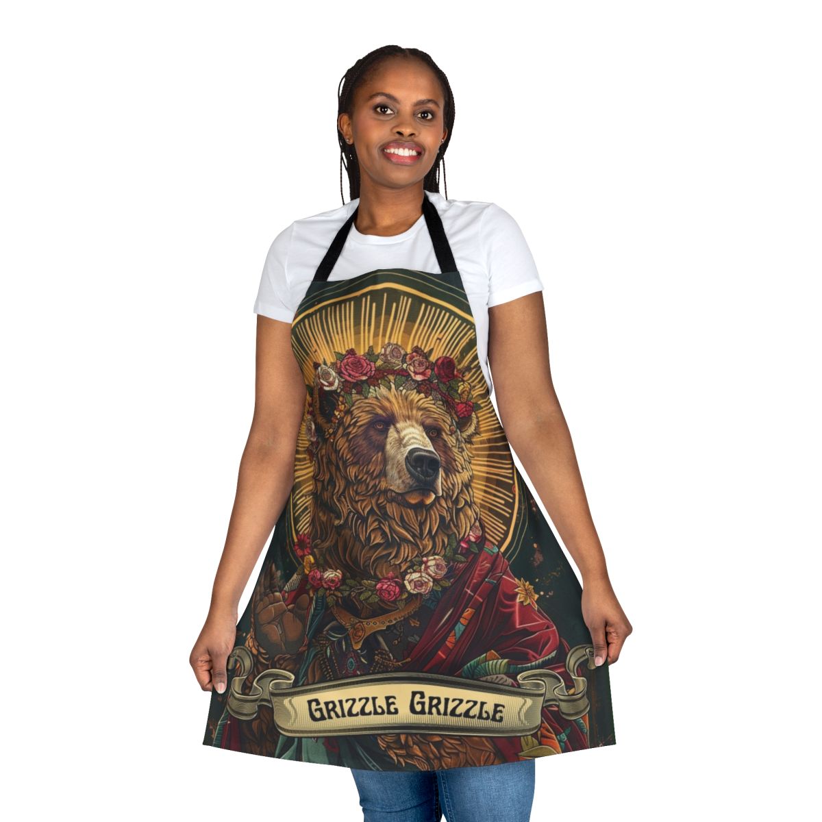 Grizzle Inspired Bear Feminist Apron for Cooking and Baking