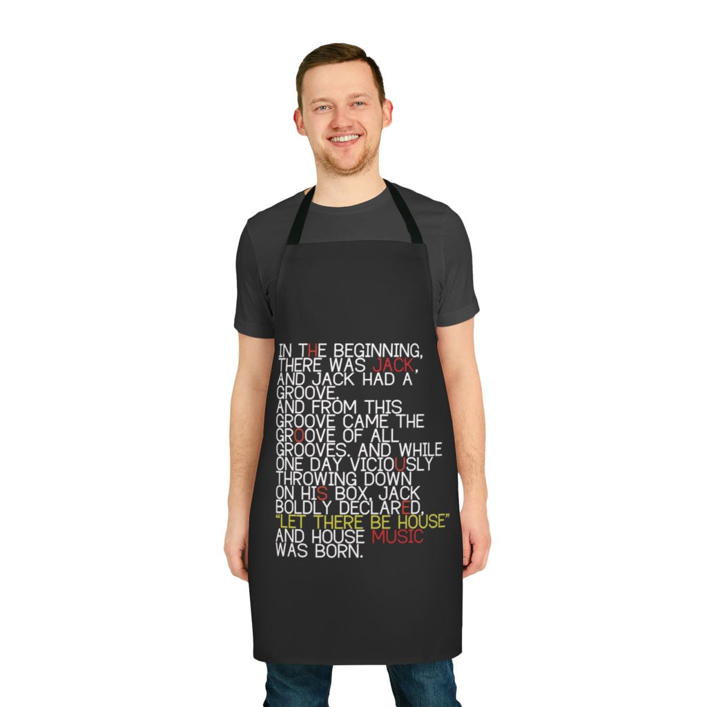 Apron with a house music-inspired "Jack Had A Groove" design