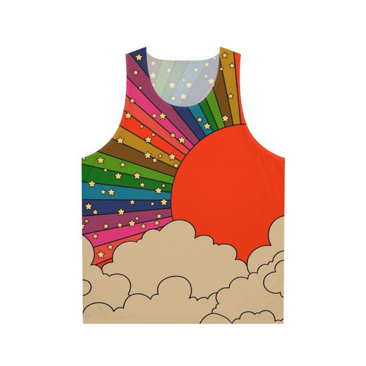 Unisex 70s-style rainbow tank top