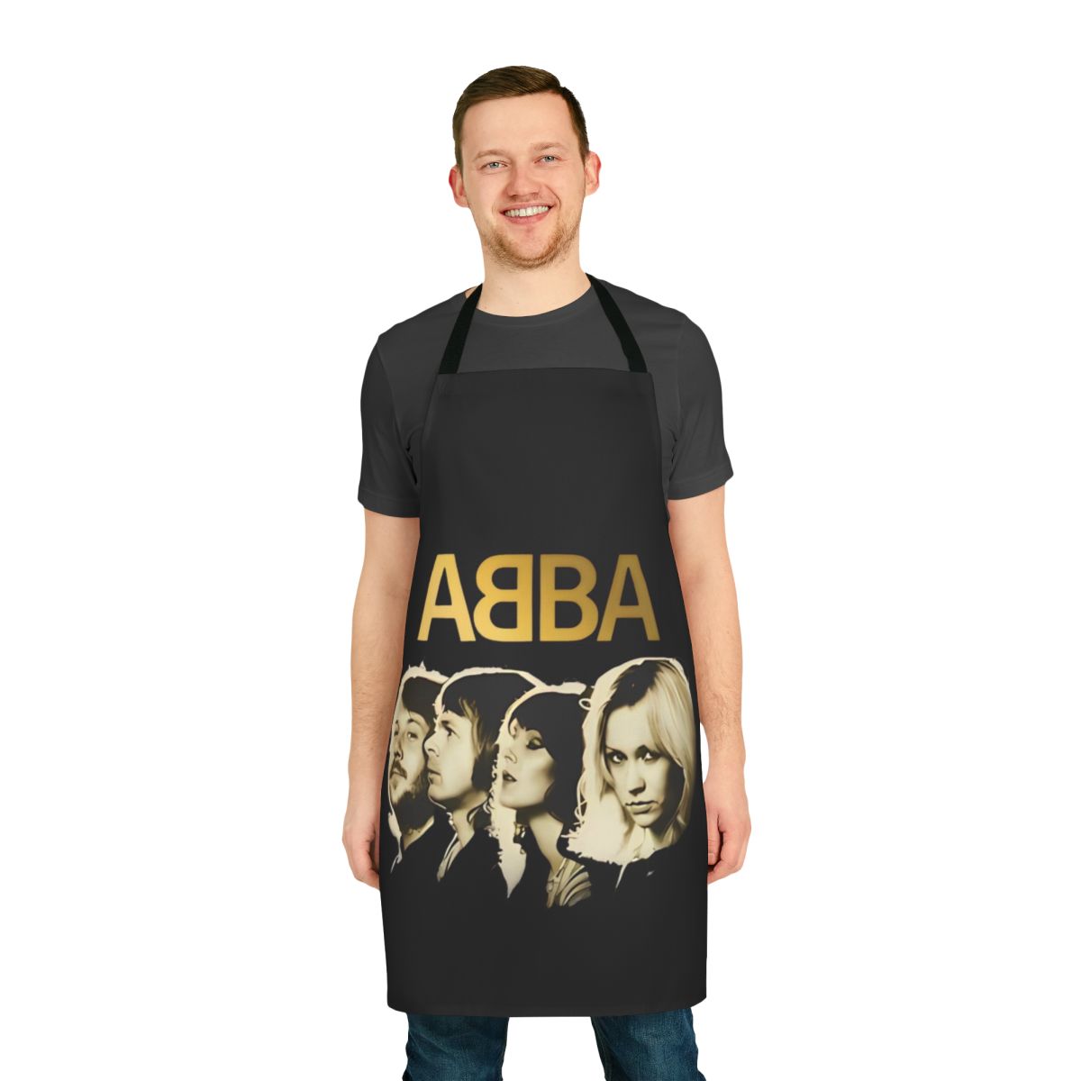 Retro-style apron featuring ABBA's iconic "Dancing Queen" imagery