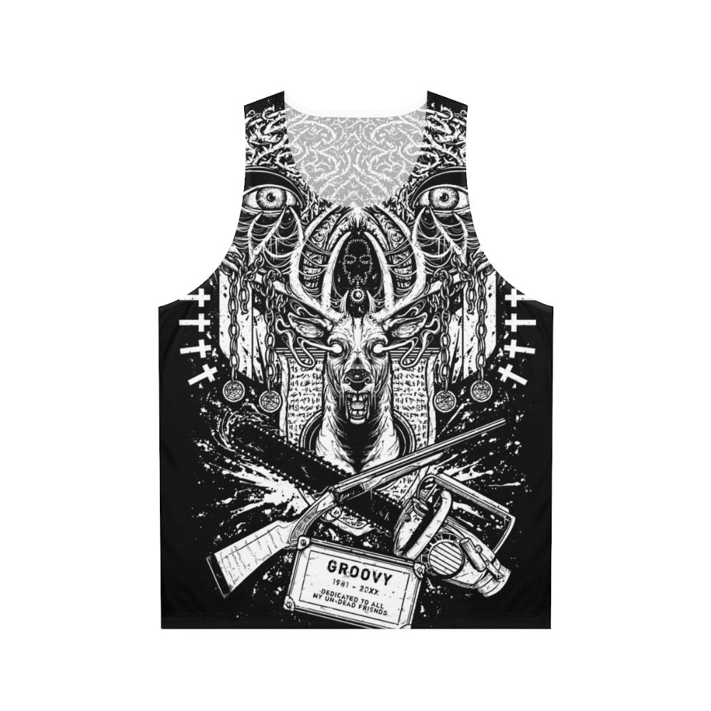 Ash Williams Groovy Silhouette Unisex Tank Top