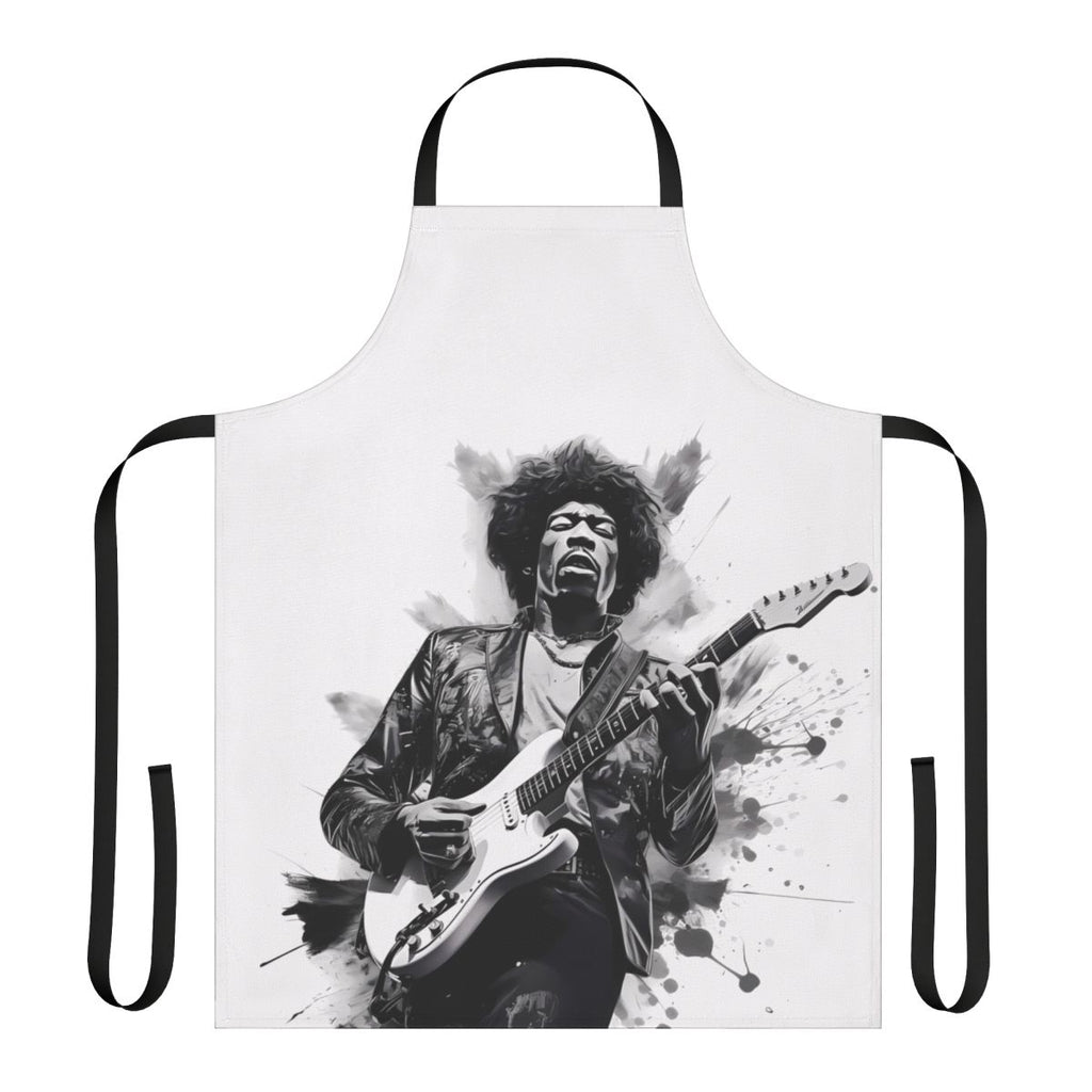 Apron featuring a groovy, psychedelic design inspired by the iconic guitar player Jimi Hendrix
