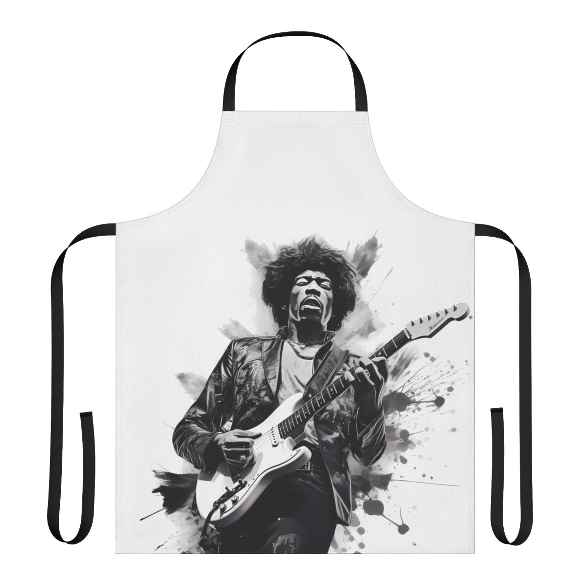 Apron featuring a groovy, psychedelic design inspired by the iconic guitar player Jimi Hendrix