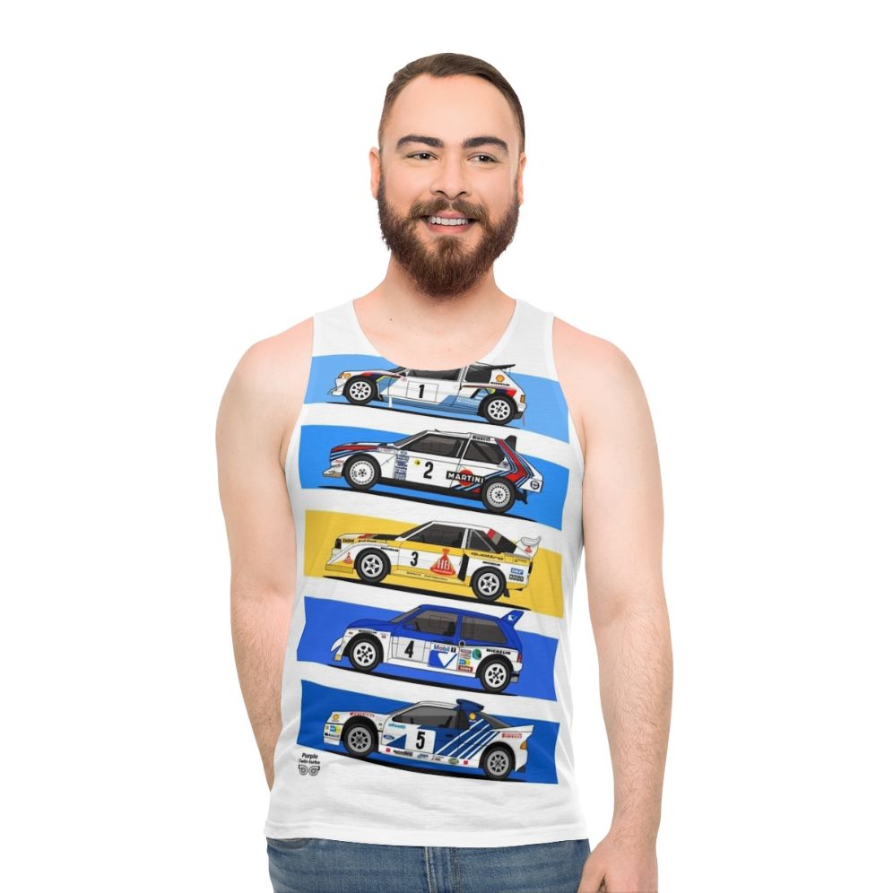 Group B rally car unisex tank top