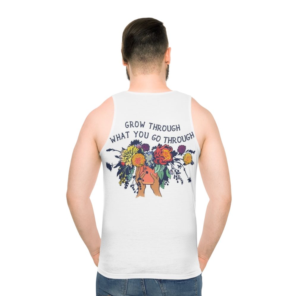 Unisex tank top with motivational quote "Grow Through What You Go Through"
